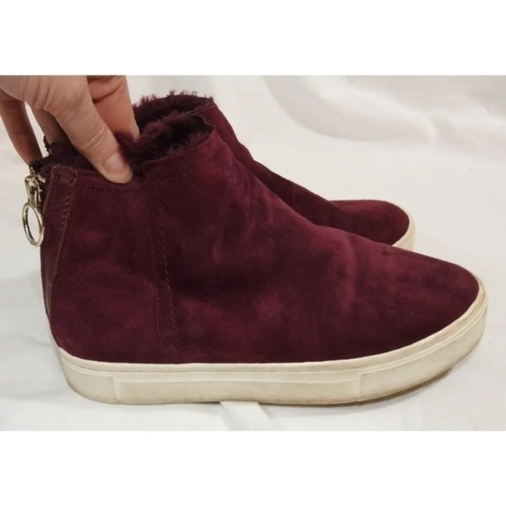 H & M Wine‎ Red Zip Ankle Sneakers Size 6